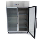 MAXIMA Gastro Gefrierschrank - 1200 l - 6 Einstellbare Regale (2/1 GN) - Rostfreier Stahl - mit Glastür