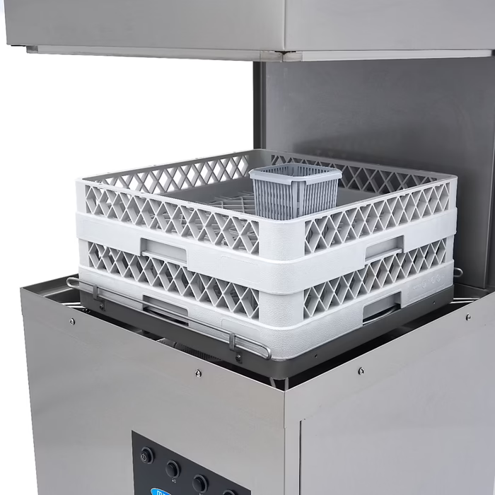MAXIMA Haubenspülmaschine - 50x50cm - mit Abfluss-, Spül- und Seifenpumpen - 400V