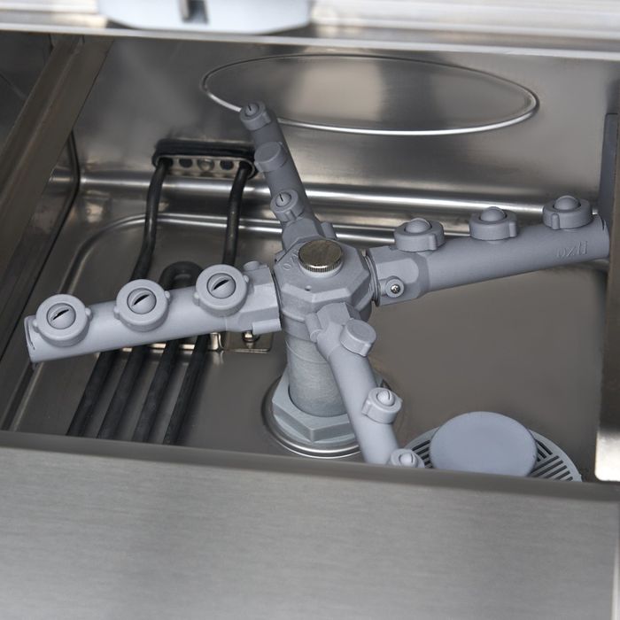 MAXIMA Gastro Gläserspülermaschine - 35 x 35 cm - mit Abfluss-, Spülenhilfe- und Seifenpumpen - Digital Anzeige - 230 V
