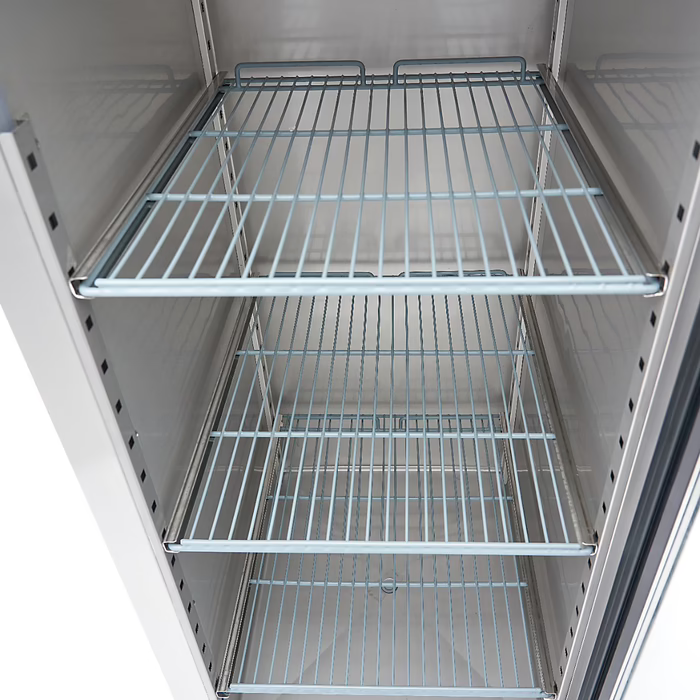 MAXIMA Gastro Gefrierschrank - 700 l - 3 Einstellbare Regale (2/1 GN) - Rostfreier Stahl - mit Glastür - Gebraucht