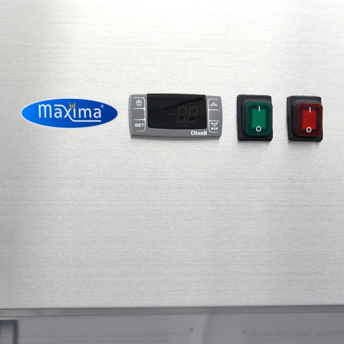 MAXIMA Gastro Gefrierschrank - 1200 l - 6 Einstellbare Regale (2/1 GN) - Rostfreier Stahl - mit Glastür