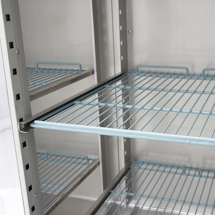 MAXIMA Gastro Gefrierschrank - 1400 l - 6 Einstellbare Regale (2/1 GN) - Rostfreier Stahl - mit Glastüren