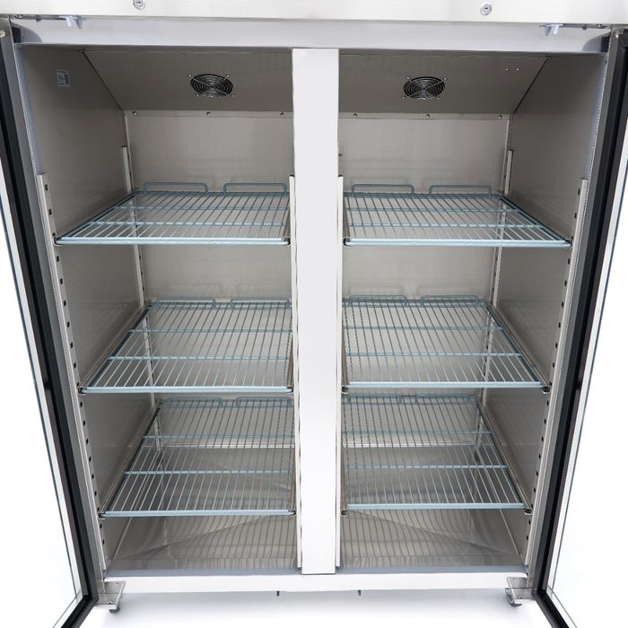 MAXIMA Gastro Gefrierschrank - 1200 l - 6 Einstellbare Regale (2/1 GN) - Rostfreier Stahl - mit Glastür