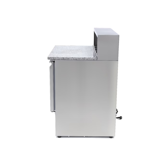MAXIMA Gastro Pizzakühltisch - 90 cm - 2 Türen - Passt 5 x 1/6 GN - inkl. Edelstahlabdeckung