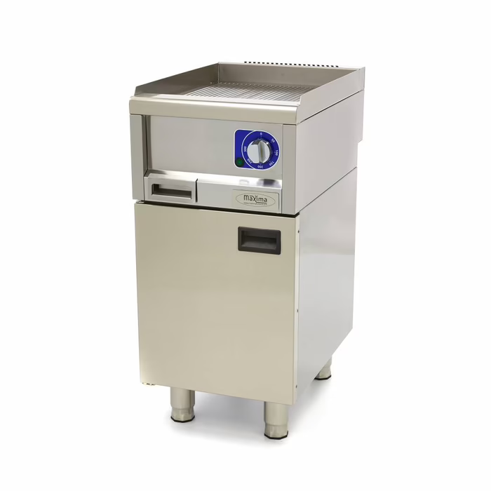 MAXIMA Gastro Grillplatte - Gerillt - Einzeleinheit - 60 cm Tief - Elektrisch - 400 V