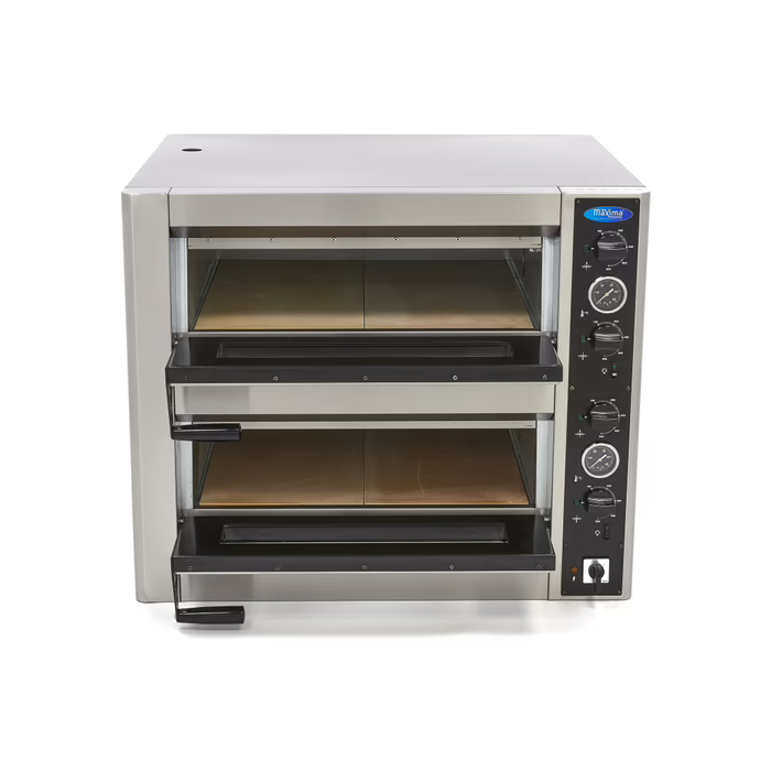 MAXIMA Gastro Pizzaofen - Passt 4 x Ø 30 cm Pizzas - Doppeldeck