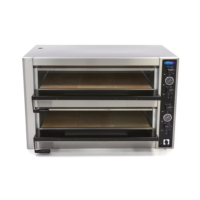 MAXIMA Gastro Pizzaofen - Passt 12 x Ø 30 cm Pizzas - Doppeldeck