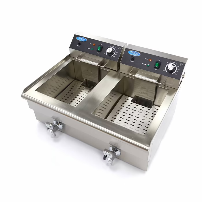 MAXIMA Gastro Fritteuse - 2 x 16 l - 2 Körbe - mit Ablasshahn