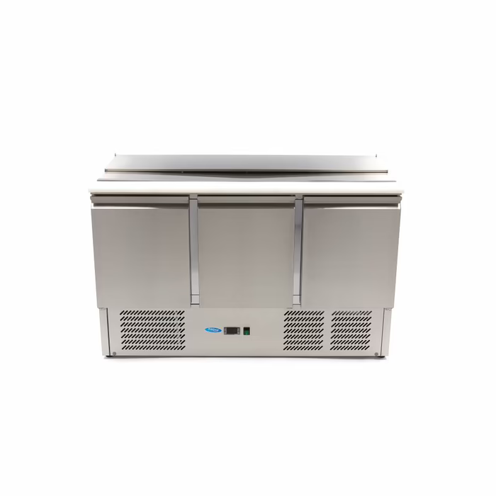 MAXIMA Gastro Saladette - 400 l - 137 cm - 3 Türen - inkl. Schneidebrett