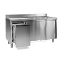 Spülschrank mit Abfallbehälter, 2 Becken rechts, Bautiefe 600 mm | 2000x600x850 mm