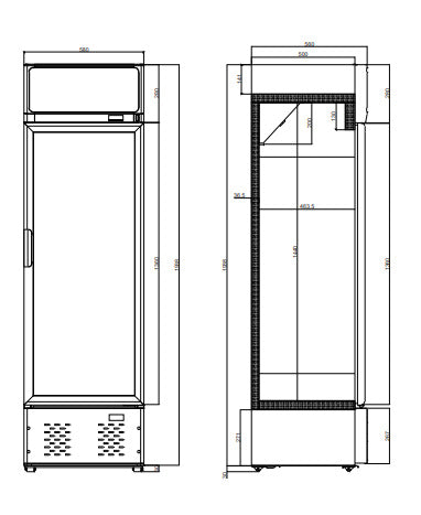 Bergman  Ecoline Getränkekühlschrank 260 L Mit Leuchtaufsatz (230V)