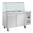Polar Serie U Premium Zweitürige Saladette Thekenkühlschrank der mit Schutz