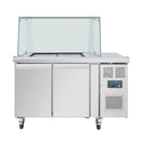 Polar Serie U Premium Zweitürige Saladette Thekenkühlschrank der mit Schutz