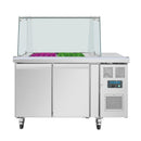 Polar Serie U Premium Zweitürige Saladette Thekenkühlschrank der mit Schutz