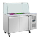 Polar Serie U Premium Zweitürige Saladette Thekenkühlschrank der mit Schutz