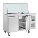 Polar Serie U Premium Zweitürige Saladette Thekenkühlschrank der mit Schutz