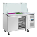 Polar Serie U Premium Zweitürige Saladette Thekenkühlschrank der mit Schutz