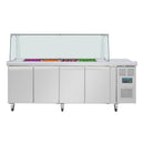 Polar Serie U Premium Viertürige Saladette Thekenkühlschrank mit Schutz