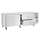 Polar Serie U Premium Doppeltür und 4 Schubladen Kühlschrank 476Ltr