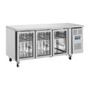 Polar Serie U Premium 3-türiger Thekenkühlschrank mit Glastüren