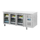 Polar Serie U Premium 3-türiger Thekenkühlschrank mit Glastüren