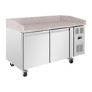 Polar Serie U Doppelter Pizzatisch mit Granitplatte 428Ltr