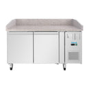 Polar Serie U Doppelter Pizzatisch mit Granitplatte 428Ltr