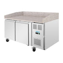 Polar Serie U Doppelter Pizzatisch mit Granitplatte 428Ltr