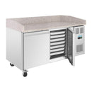 Polar Serie U Doppelter Pizzatisch mit Granitplatte 428Ltr
