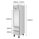 Polar Serie G GN-Tiefkühlschrank Slimline mit Einzeltür und 2 Schubladen 180L