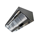 Wandhhaube ohne Motor mit Abdeckung Beleuchtung  | Edelstahl | Filter 5 | 3200 x 1100 x 450 mm