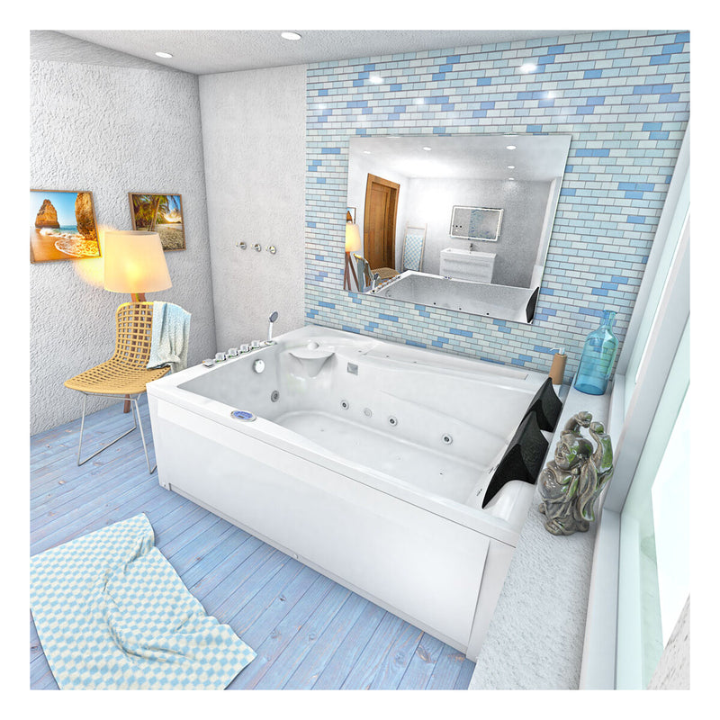 Acqua Vapore Whirlpool Pool Badewanne Eckwanne Wanne W12HZ-TH-C-SC 180x135cm Ringzirkulation, aktive Schlauch-Reinigung