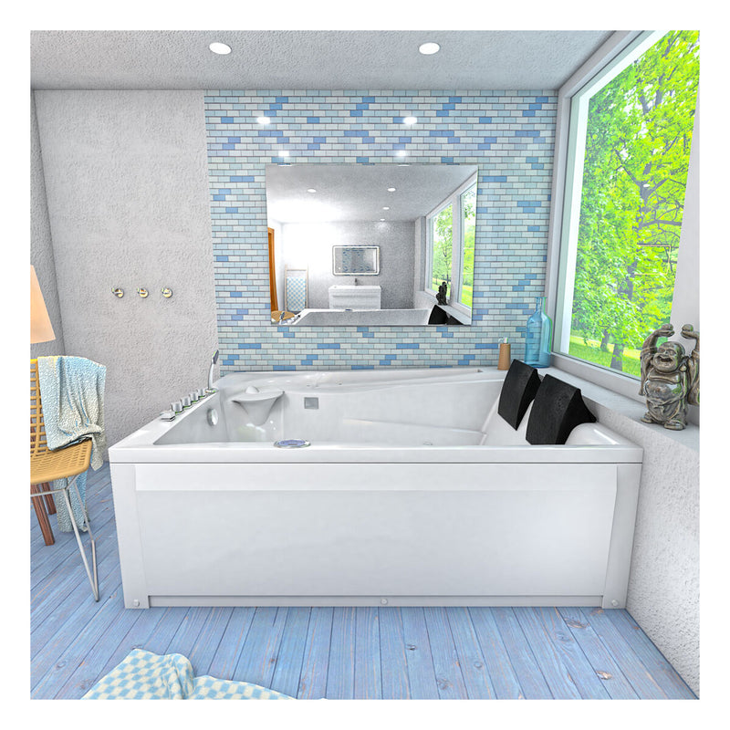 Acqua Vapore Whirlpool Pool Badewanne Eckwanne Wanne W12HZ-TH-C-SC 180x135cm Ringzirkulation, aktive Schlauch-Reinigung