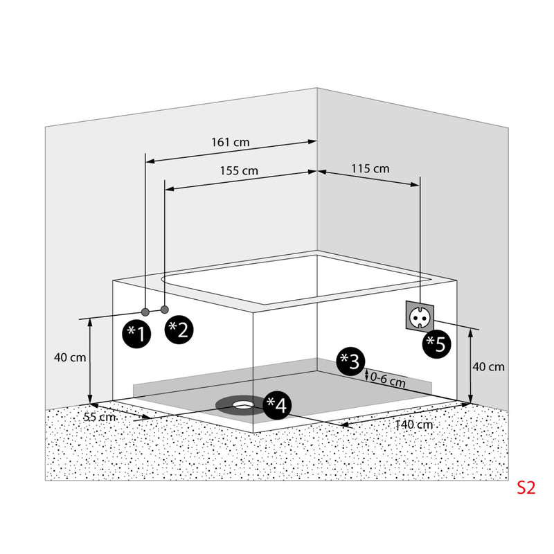 Acqua Vapore Whirlpool Pool Badewanne Eckwanne Wanne W12HZ-TH-C-SC 180x135cm Ringzirkulation, aktive Schlauch-Reinigung