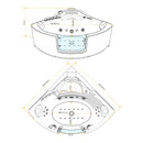 Acqua Vapore Whirlpool Pool Badewanne Eckwanne Wanne W60 140x140cm mit Tür Walk-in-Pool passive Schlauch-Reinigung