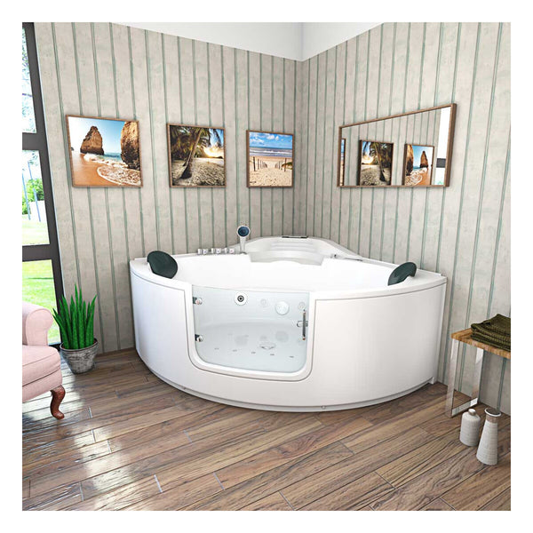 Acqua Vapore Whirlpool Pool Badewanne Eckwanne Wanne W60-SC 140x140cm mit Tür Walk-in-Pool aktive Schlauch-Reinigung