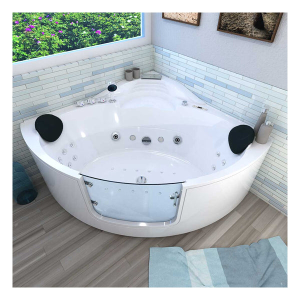 Acqua Vapore Whirlpool Pool Badewanne Eckwanne Wanne W60-TH-ALL 140x140cm mit Tür Walk-in-Pool