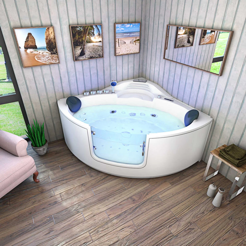 Acqua Vapore Whirlpool Pool Badewanne Eckwanne Wanne W60H-TH-SC 140x140cm mit Tür Walk-in-Pool aktive Schlauch-Reinigung