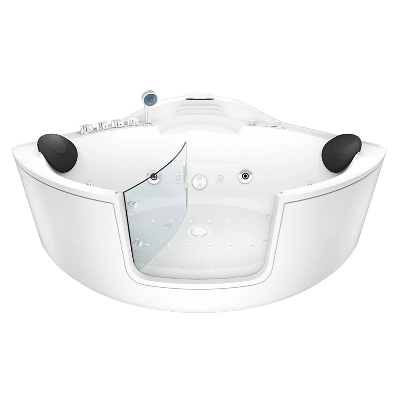 Acqua Vapore Whirlpool Pool Badewanne Eckwanne Wanne W60H-TH-SC 140x140cm mit Tür Walk-in-Pool aktive Schlauch-Reinigung