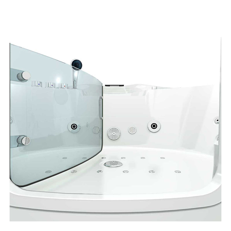Acqua Vapore Whirlpool Pool Badewanne Eckwanne Wanne W70-TH-SC 150x150cm mit Tür Walk-in-Pool aktive Schlauch-Reinigung