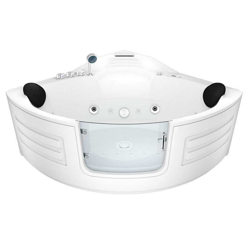 Acqua Vapore Whirlpool Pool Badewanne Eckwanne Wanne W70H-TH 150x150cm mit Tür Walk-in-Pool passive Schlauch-Reinigung