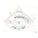 Acqua Vapore Whirlpool Pool Badewanne Eckwanne Wanne W70H-TH-SC 150x150cm mit Tür Walk-in-Pool aktive Schlauch-Reinigung