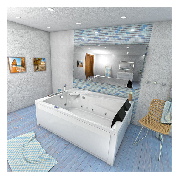 Acqua Vapore Whirlpool Pool Badewanne Wanne W12HZ-TH-B-SC 180x135cm