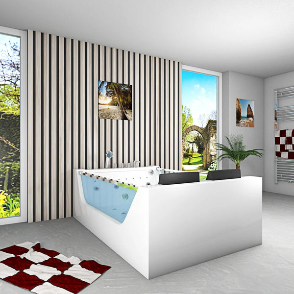 Acqua Vapore Whirlpool Pool Badewanne Wanne W40-SC-EA 180x120cm Reinigungsfunktion aktive Schlauch-Reinigung