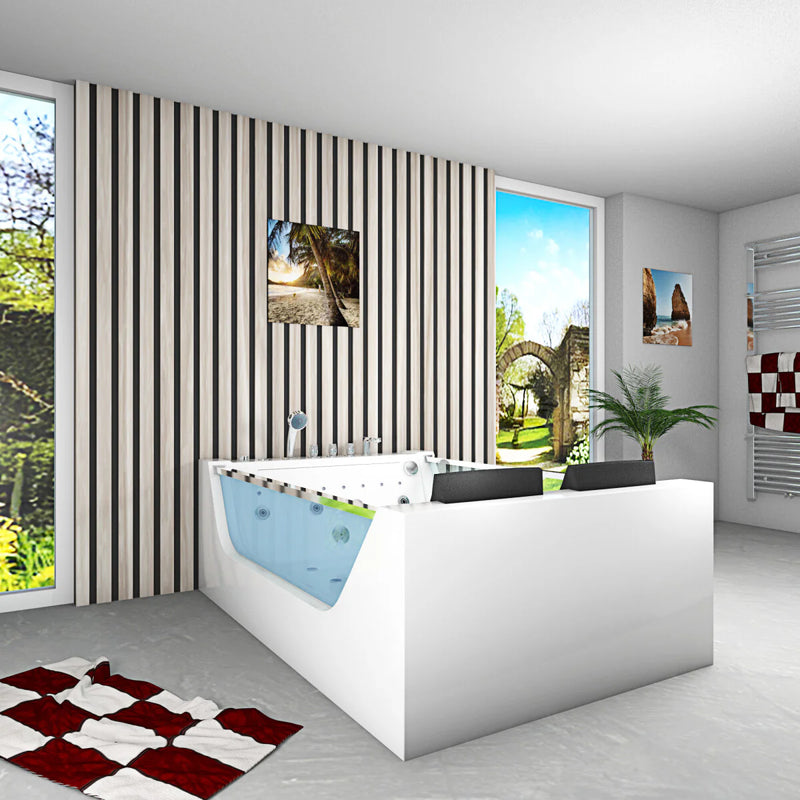 Acqua Vapore Whirlpool Pool Badewanne Wanne W40-SC-EA 180x120cm Reinigungsfunktion aktive Schlauch-Reinigung