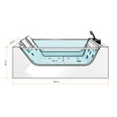 Acqua Vapore Whirlpool Pool Badewanne Wanne W40-ALL 180x120cm Reinigungsfunktion
