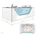 Acqua Vapore Whirlpool Pool Badewanne Wanne W42-L-SC-EA 180x120cm Reinigungsfunktion aktive Schlauch-Reinigung