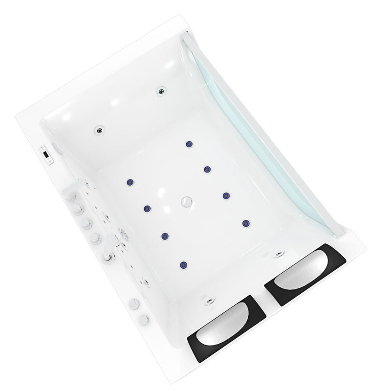 Acqua Vapore Whirlpool Pool Badewanne Wanne W42-R-EA 180x120cm Reinigungsfunktion passive Schlauch-Reinigung