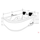 Acqua Vapore Whirlpool Topausstattung Pool Badewanne Eckwanne Wanne W23H-L 182x120cm