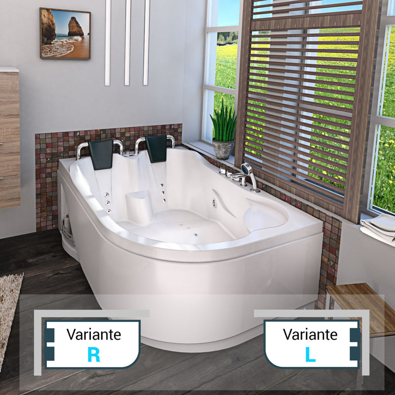 Acqua Vapore Whirlpool Topausstattung Pool Badewanne Eckwanne Wanne W23H-R 120x182cm